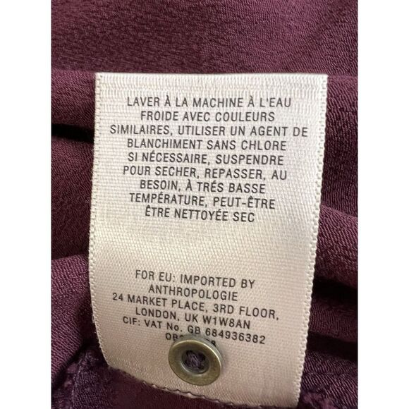 MAEVE ANTHROPOLOGIE BURGUNDY DRESS V-NECK BOHO SIZE MEDIUM - Picture 13 of 16